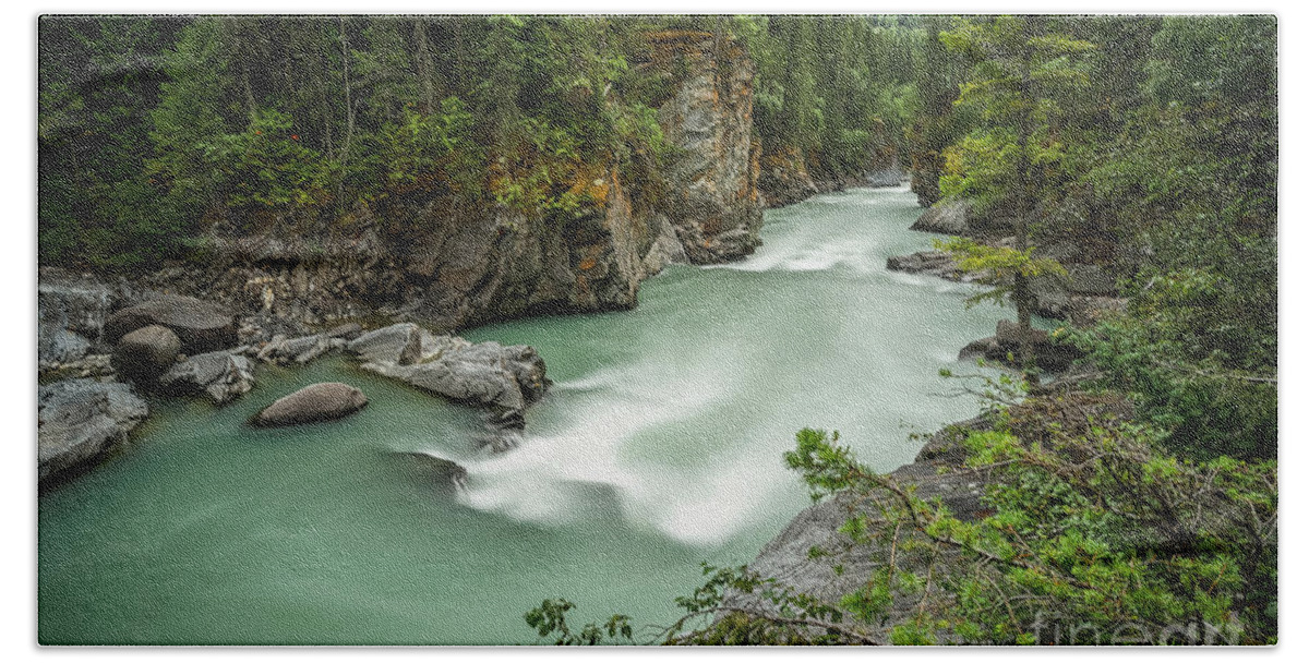 British Columbia Bath Towel featuring the photograph Overlander Falls Trail by Carrie Cole