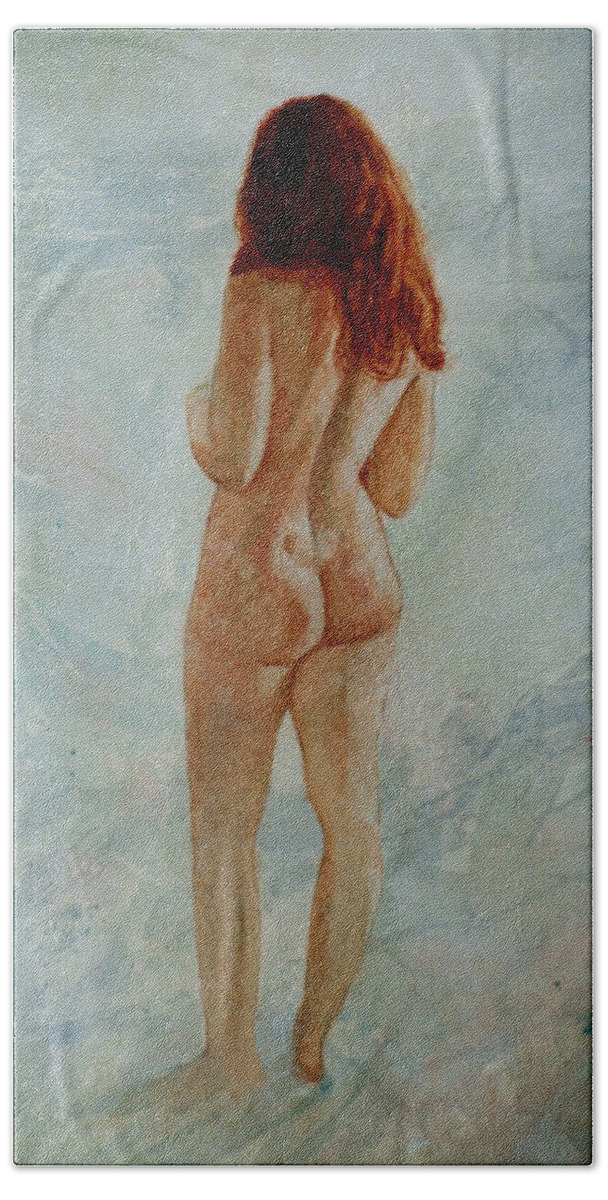 Erotic Hand Towel featuring the painting Pacific Ocean by David Ladmore