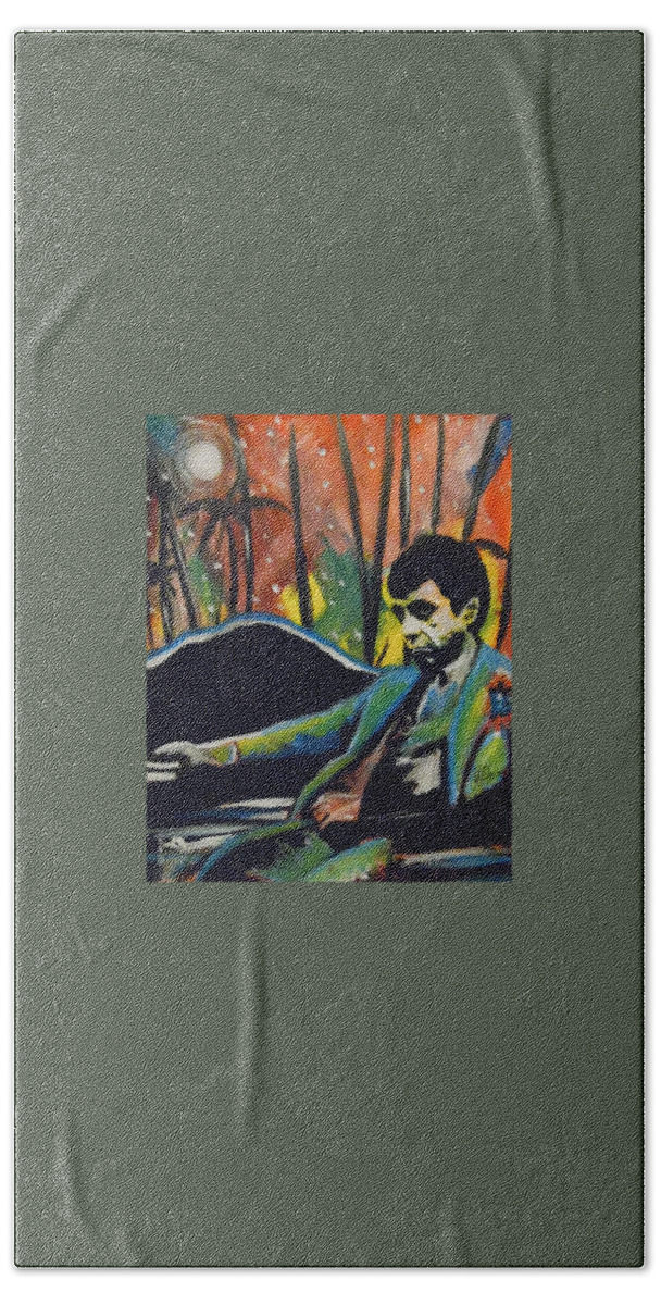 Scarface Hand Towel featuring the painting Pacino Life by Antonio Moore