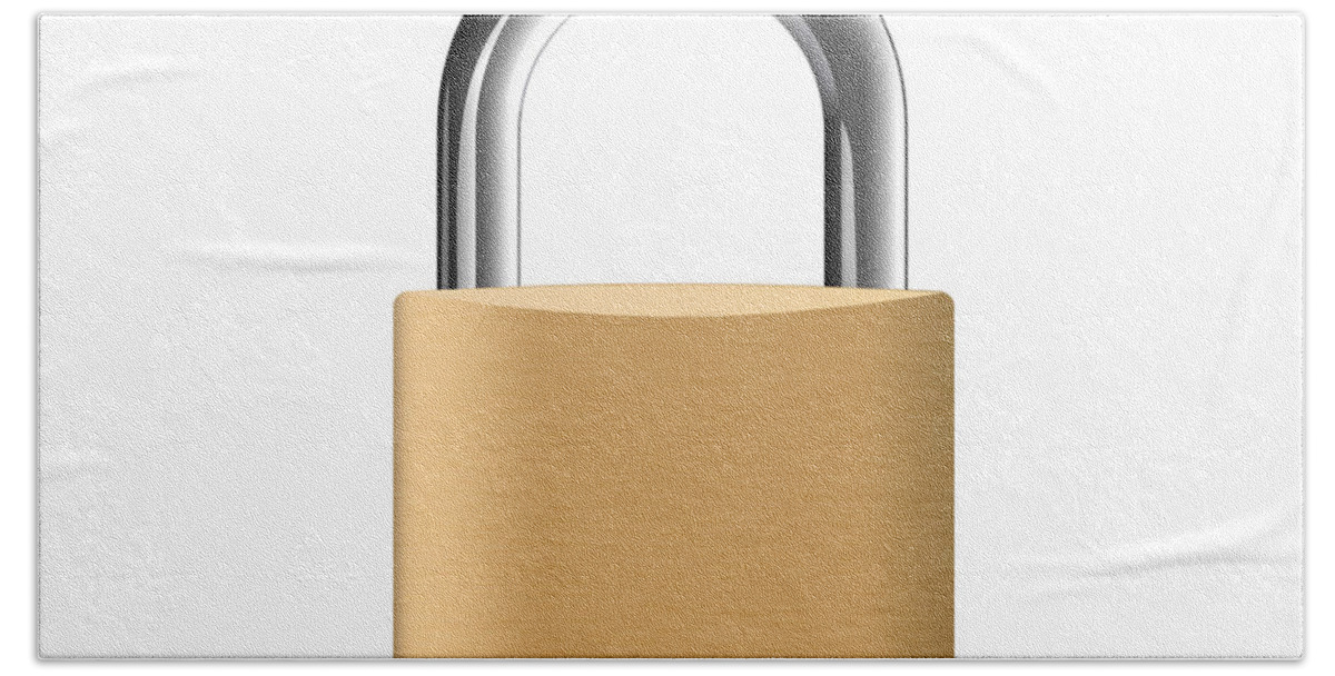  Hand Towel featuring the photograph Padlock by Dave Lee