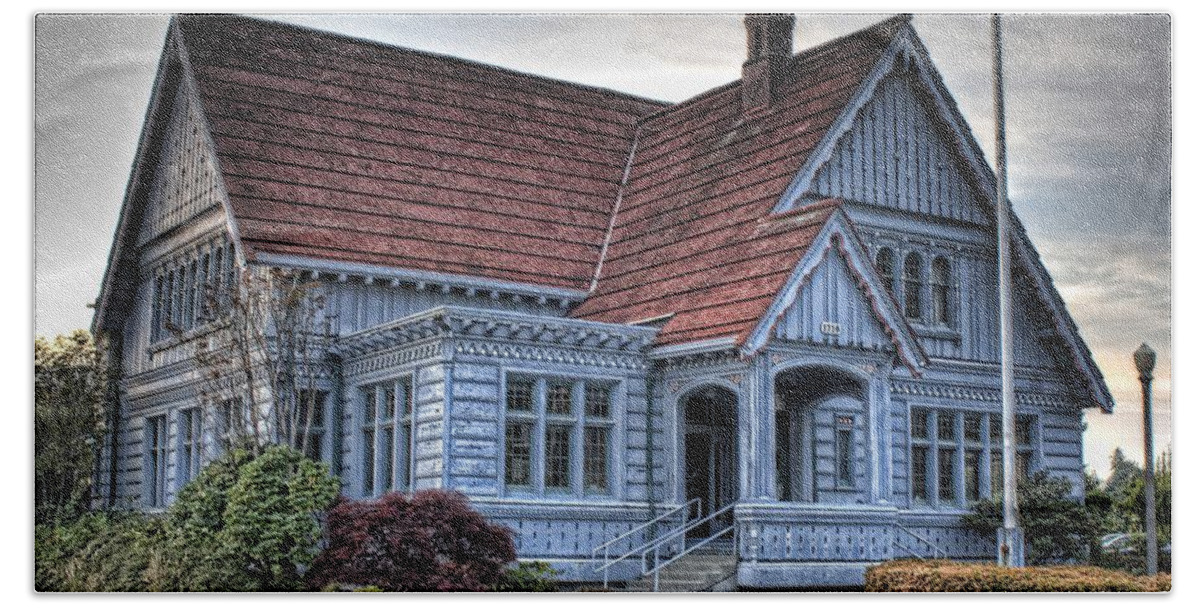 Hdr Bath Towel featuring the photograph Painted Blue House by Brad Granger