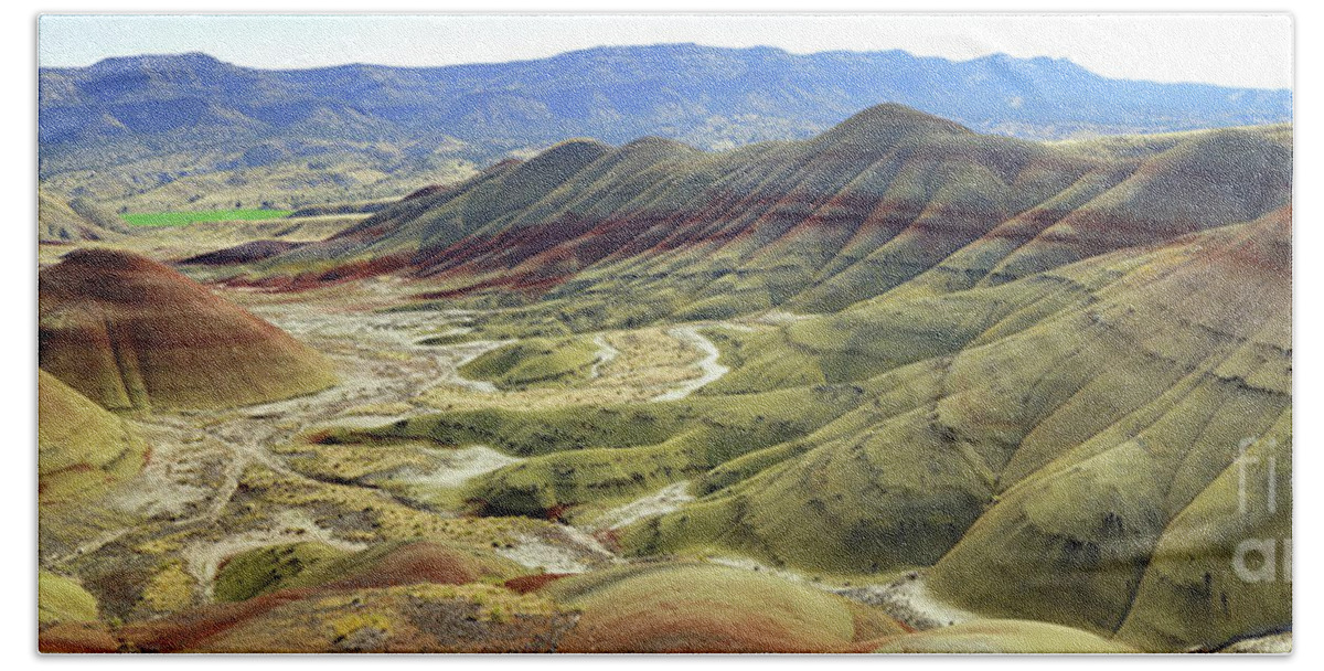 Oregon Hand Towel featuring the photograph Painted Hills Panorama by Benedict Heekwan Yang