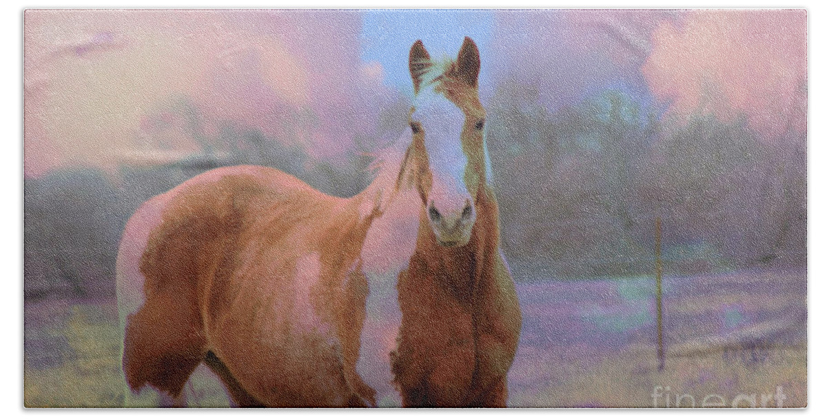 Horse Hand Towel featuring the photograph Painted Naturally by Toma Caul