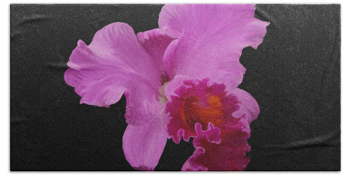 Orchid Bath Towel featuring the photograph Painted Orchid by Phyllis Denton