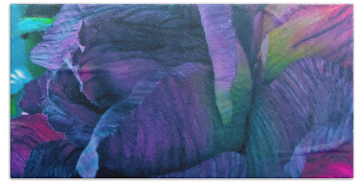 Silk Flower Hand Towel featuring the digital art Painted Silk by Gwyn Newcombe