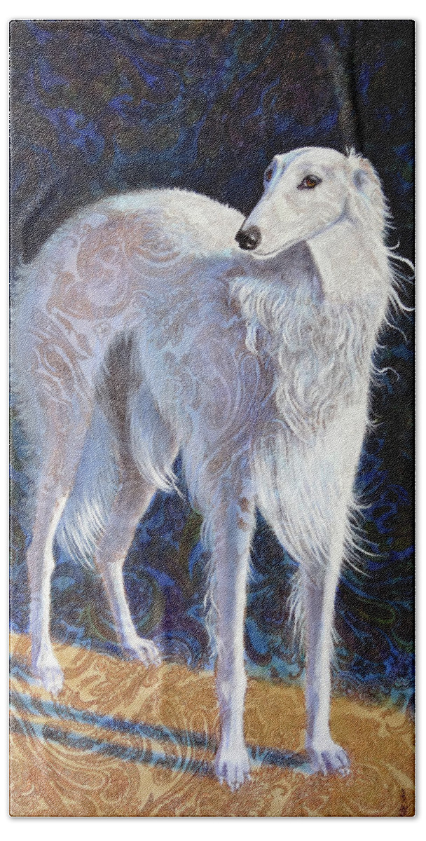Borzoi Bath Towel featuring the painting Incandescent by Ande Hall