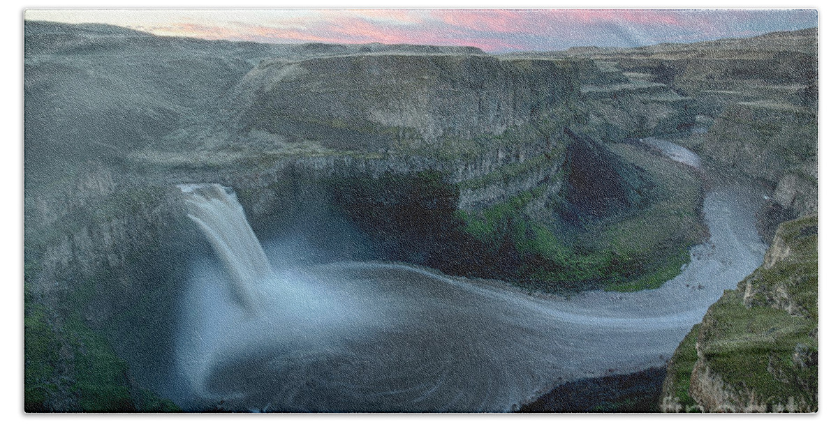 Eastern Washington Hand Towel featuring the photograph Palouse Falls Dawn by Idaho Scenic Images Linda Lantzy