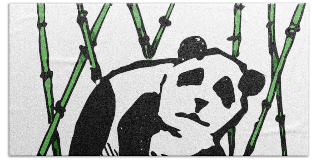 Panda Bath Towel featuring the digital art Panda by Piotr Dulski