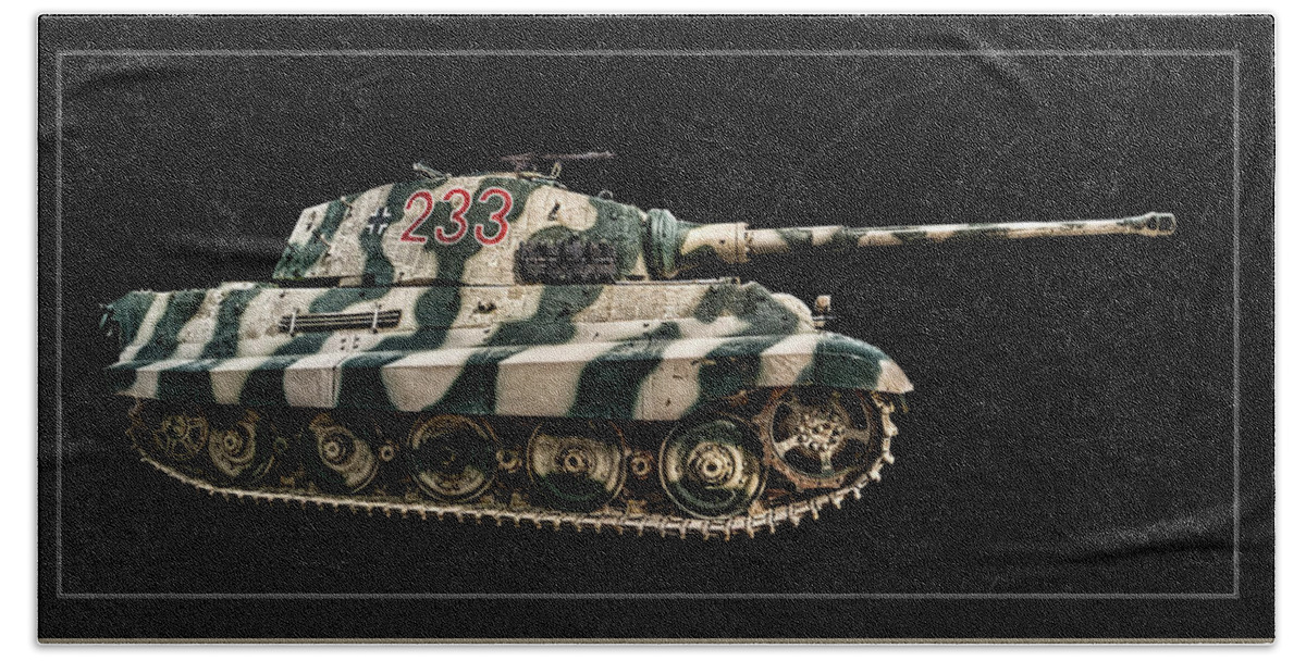 Panzer Vi Bath Towel featuring the photograph Panzer Tiger II Side BK BG by Weston Westmoreland