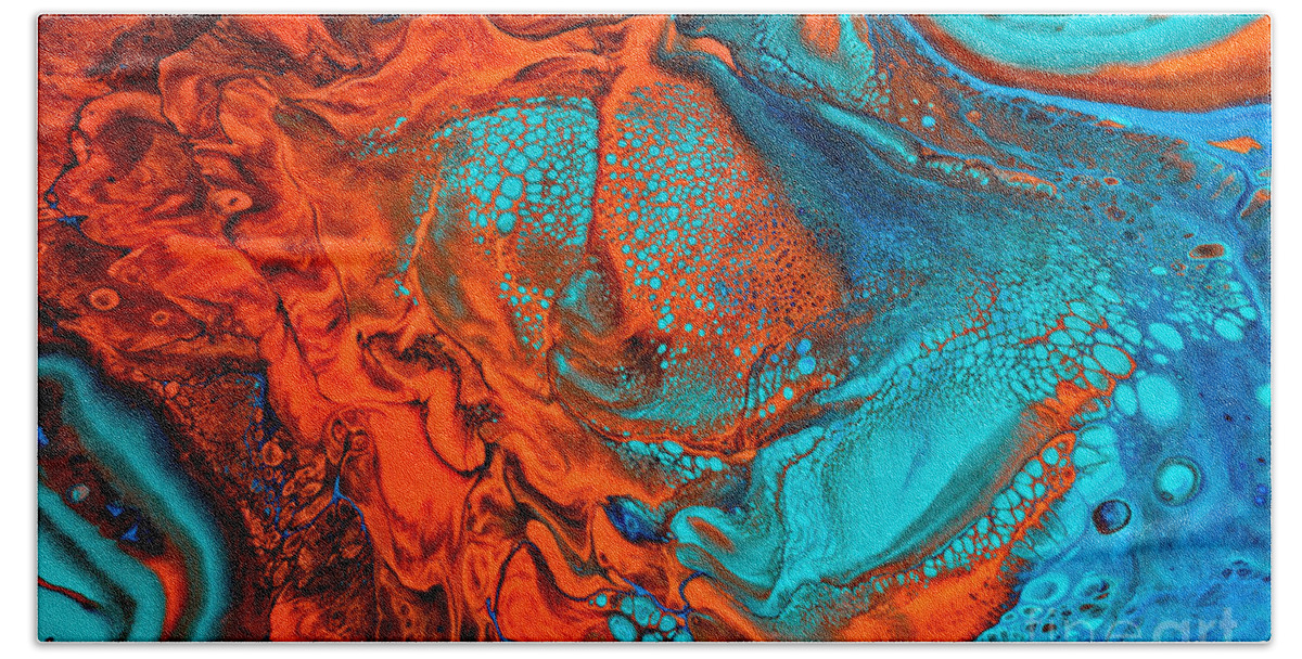 Abstract Bath Towel featuring the painting Paprika Plains by Patti Schulze