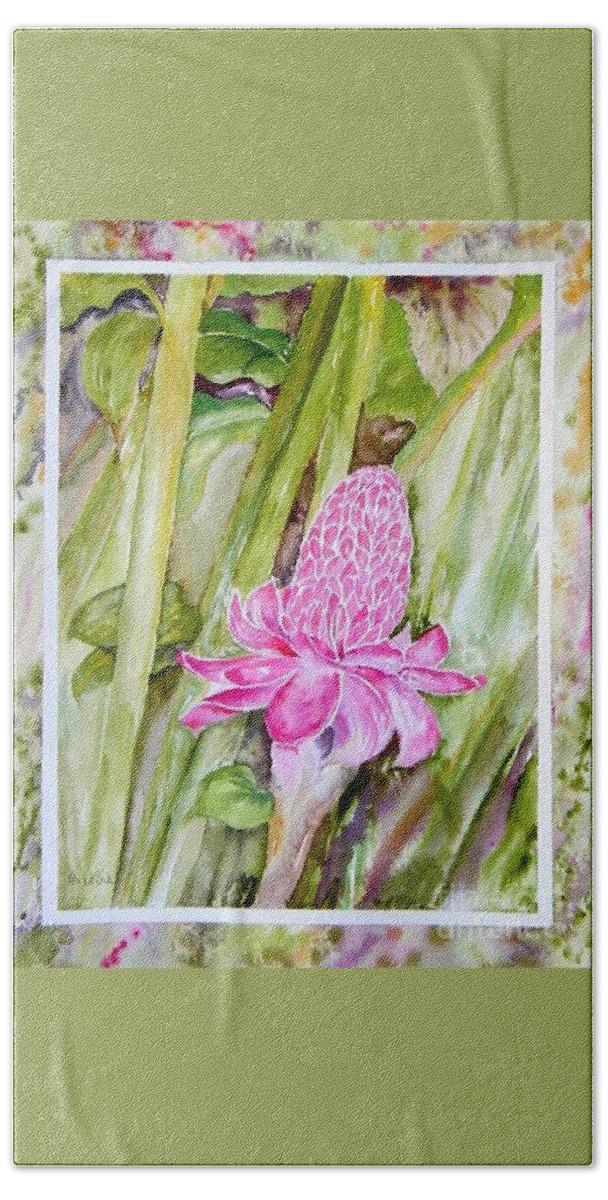 Flowers Bath Towel featuring the painting Paradise in Vloom by Diane Kirk