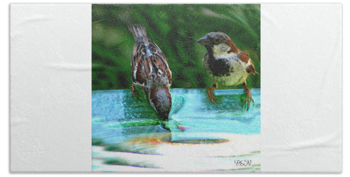 Birds Hand Towel featuring the photograph Parched by Barbara S Nickerson