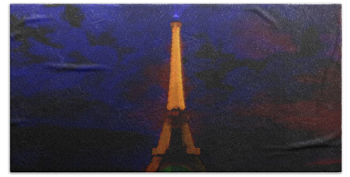 Paris Bath Towel featuring the painting Paris Lights by DJ Fessenden