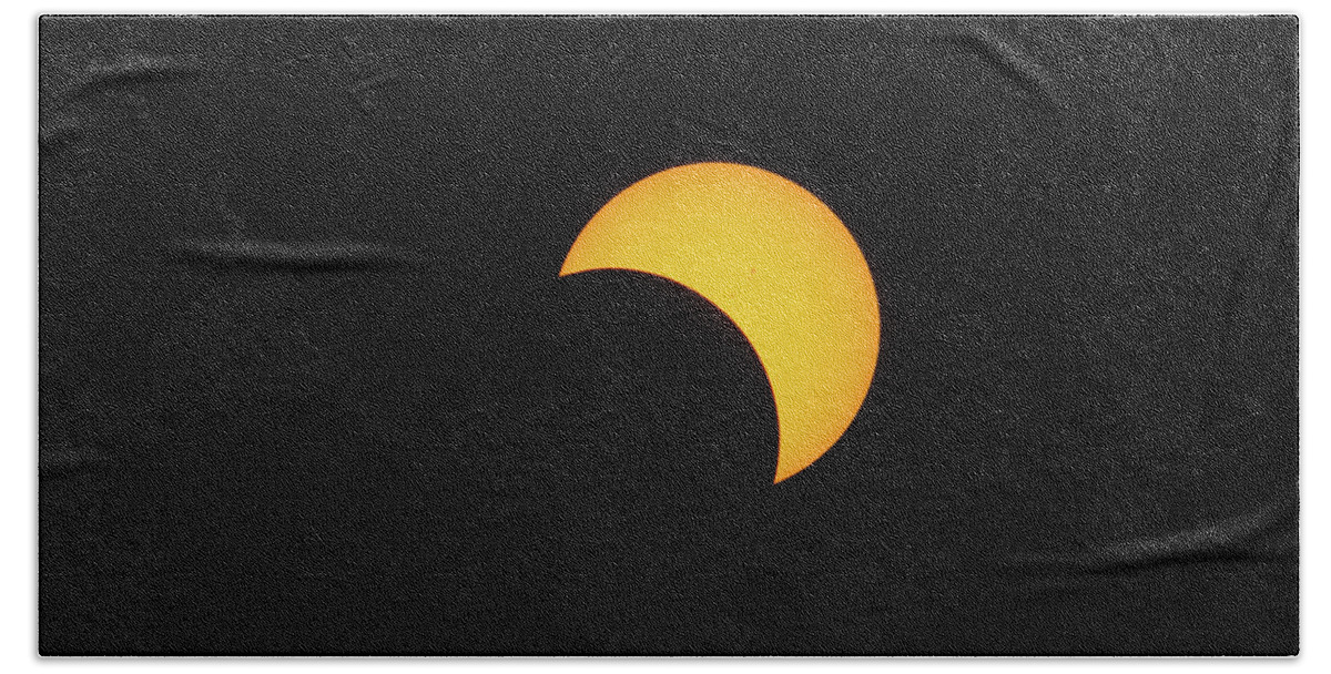 Photosbymch Bath Towel featuring the photograph Partially Eclipsed Sun by M C Hood