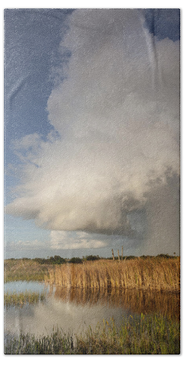 Cloud Hand Towel featuring the photograph Passing late afternoon rain shower by David Watkins
