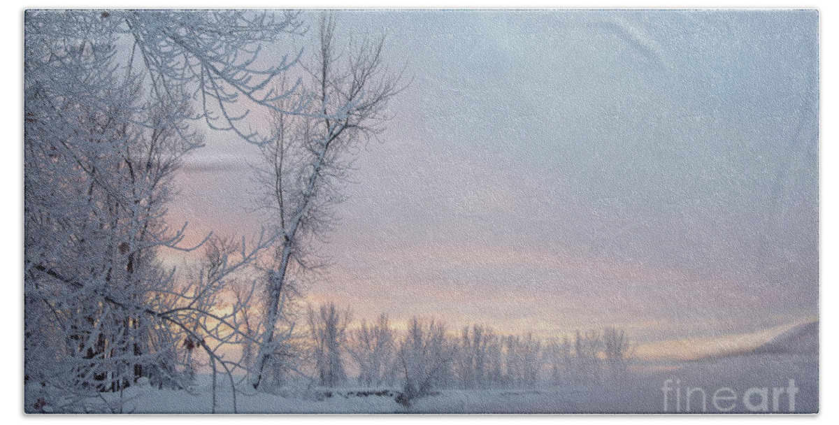 December Hand Towel featuring the photograph Pastel Dawn by Idaho Scenic Images Linda Lantzy