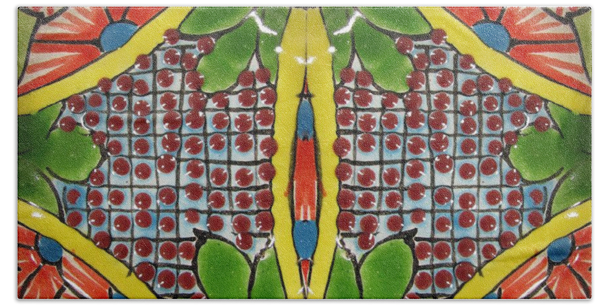 San Miguel De Allende Mexico Bath Towel featuring the digital art Patch Graphic series #141 by Scott S Baker