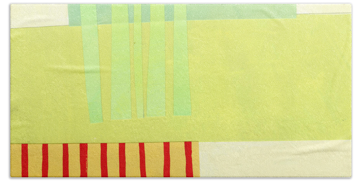 Abstract Art Hand Towel featuring the painting Pattern Grid # 13 by Jane Davies
