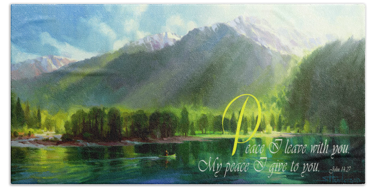Christian Hand Towel featuring the digital art Peace I Give You by Steve Henderson