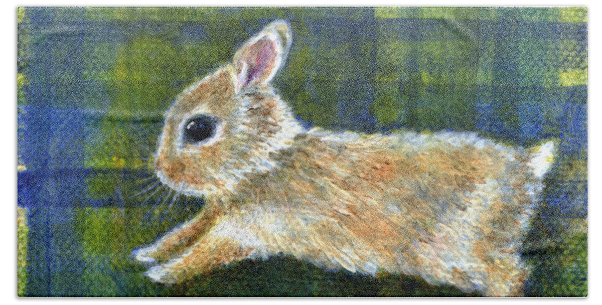 Rabbit Bath Sheet featuring the painting Peace by Retta Stephenson