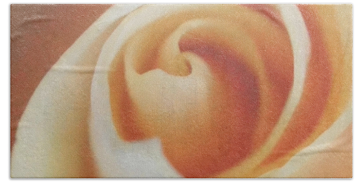 Rose Bath Towel featuring the photograph Peach Swirl Squared by TK Goforth