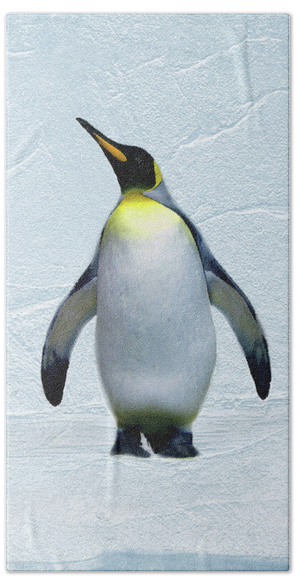 Penguin Bath Towel featuring the digital art Penguin by Steve Karol