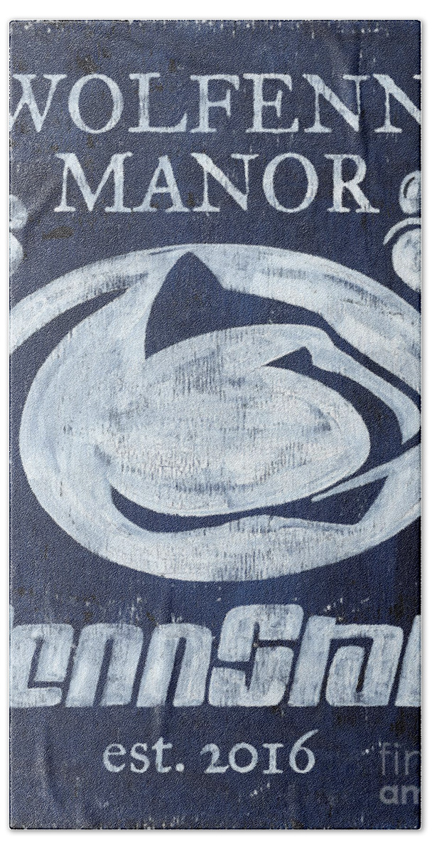 Penn State Bath Towel featuring the painting Penn State Personalized by Debbie DeWitt