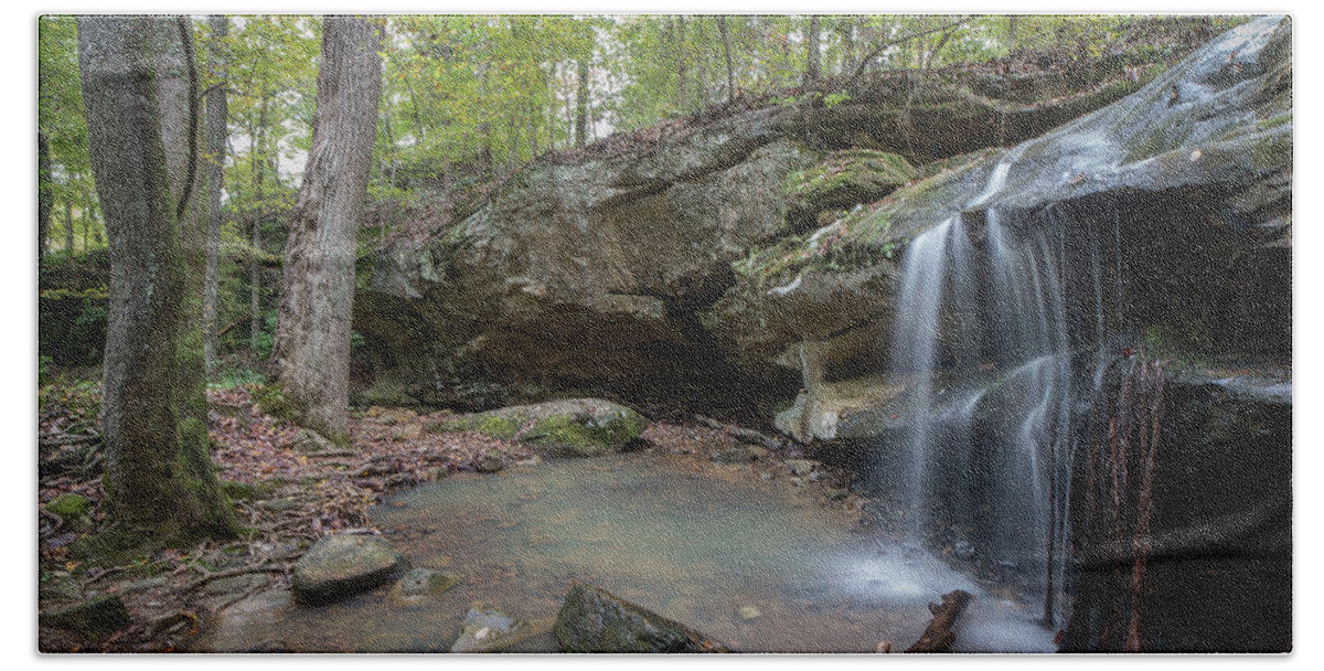 Landscape Bath Towel featuring the photograph Pennyrile Forest State Resort Park waterfall by Jim Pearson
