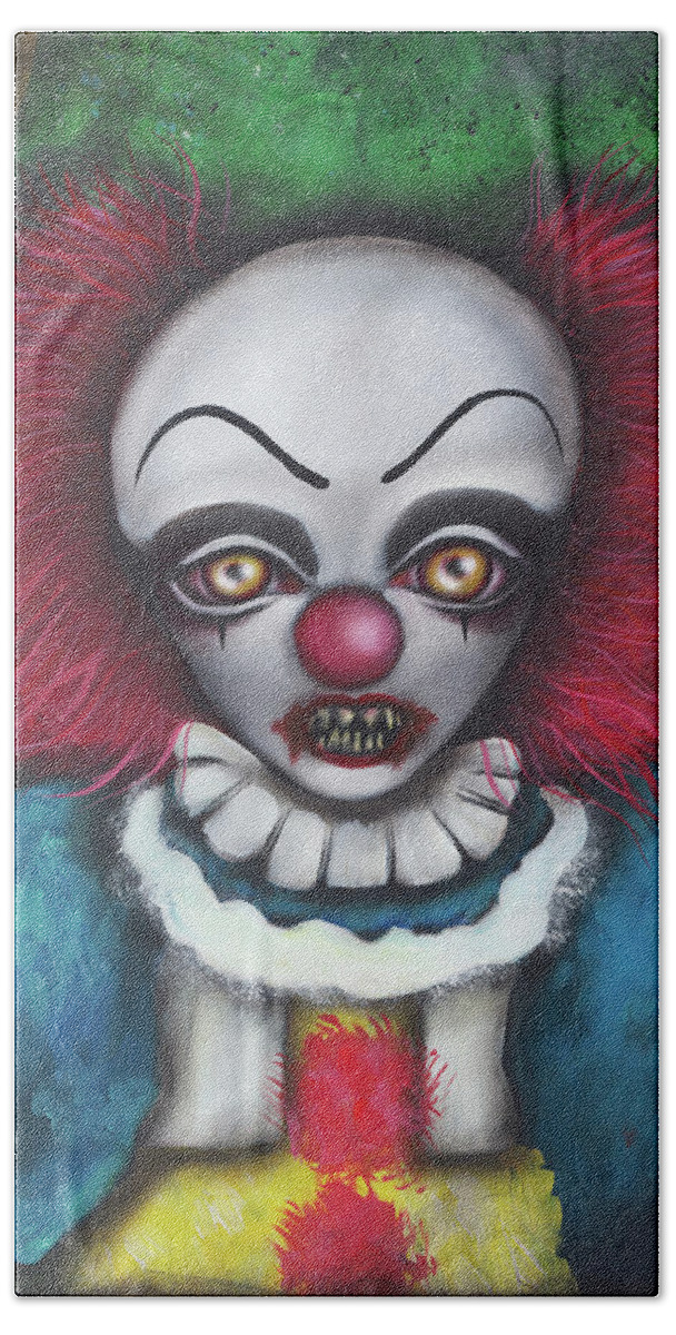 Pennywise Hand Towel featuring the painting Pennywise by Abril Andrade