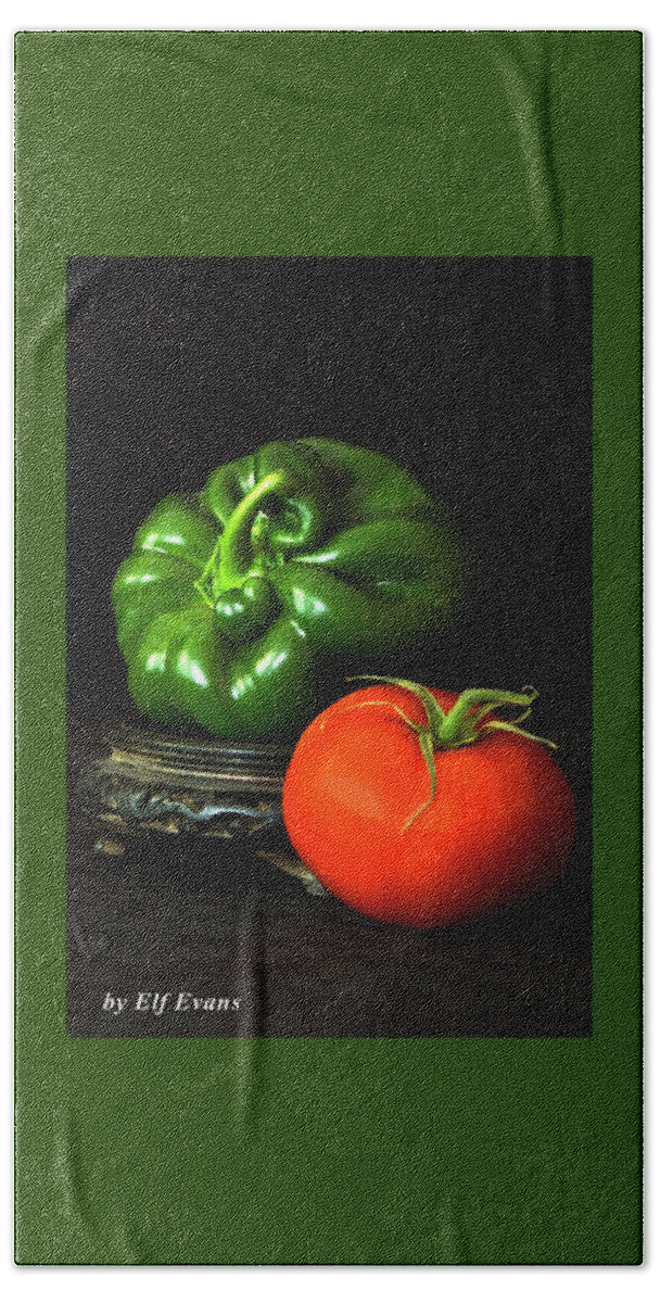 Food Hand Towel featuring the photograph Pepper and Tomato by Elf EVANS