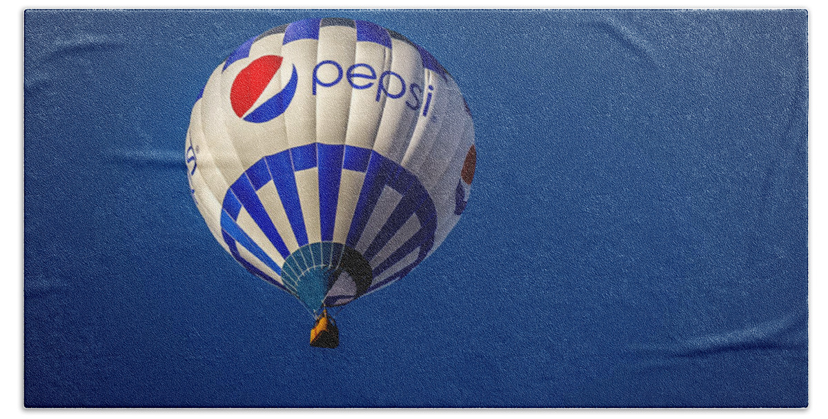 Albuquerque Hand Towel featuring the photograph Pepsi - Hot Air Balloon by Ron Pate