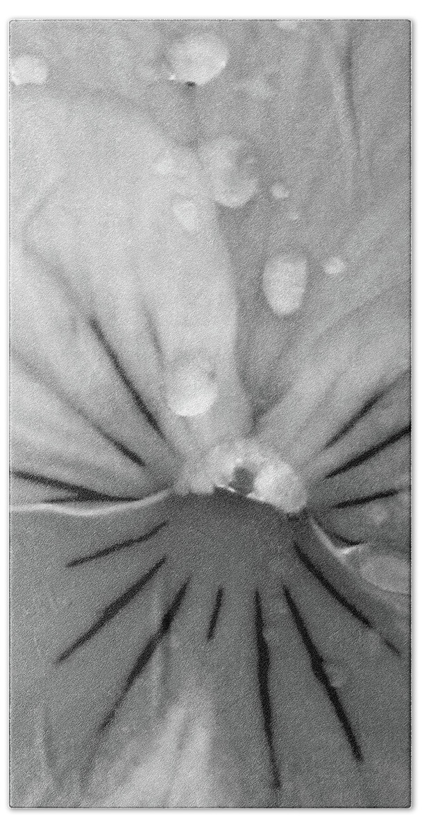 Pansy Bath Towel featuring the photograph Perfectly Pansy 15 - BW - Water Paper by Pamela Critchlow