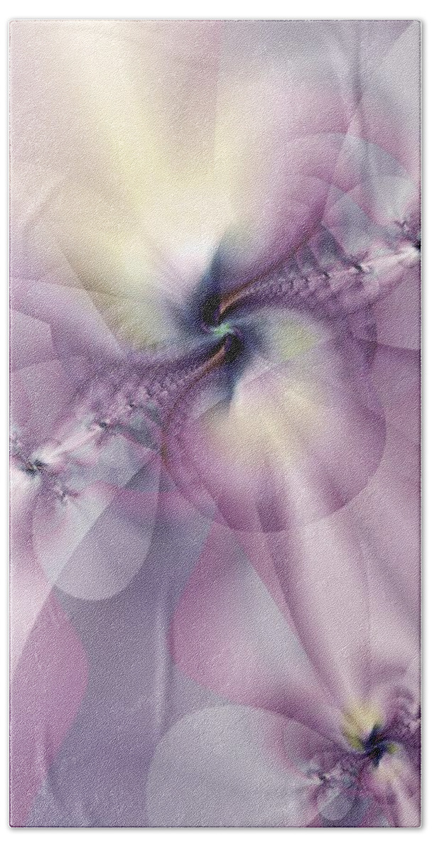 Abstract Hand Towel featuring the digital art Petals of Pulchritude by Casey Kotas
