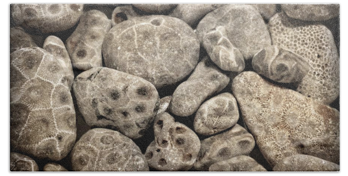 Stone Bath Towel featuring the photograph Petoskey Stones Vl by Michelle Calkins