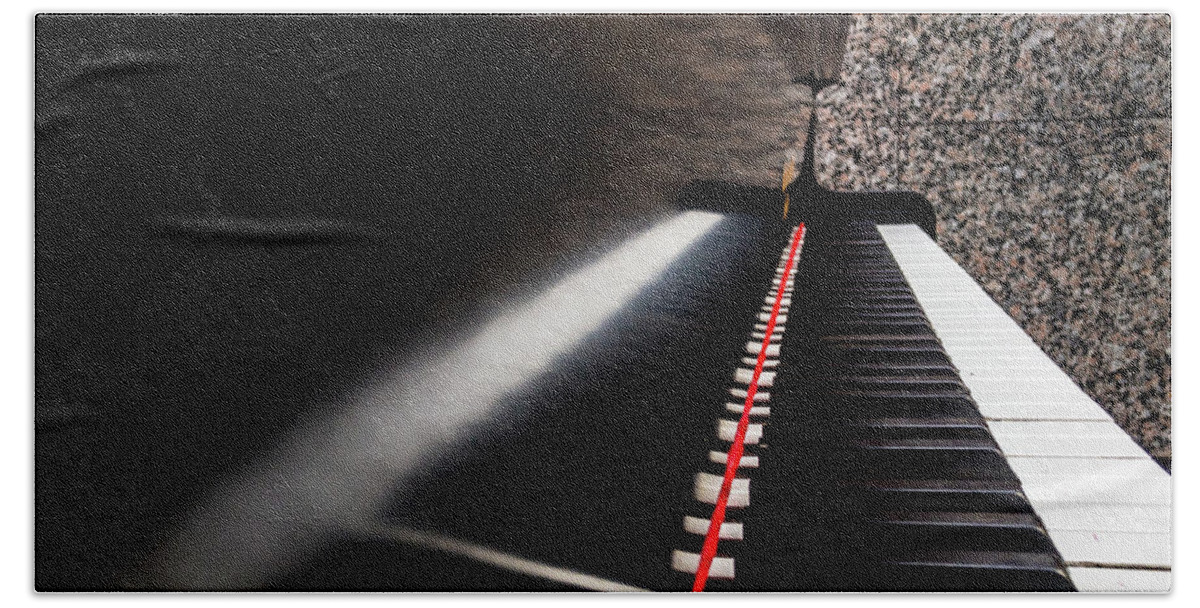 Horizontal Hand Towel featuring the photograph Piano keyboard by SAURAVphoto Online Store