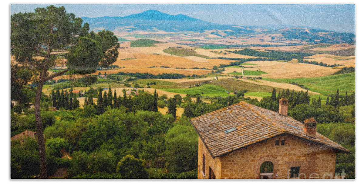 Europe Bath Towel featuring the photograph Pienza Landscape by Inge Johnsson