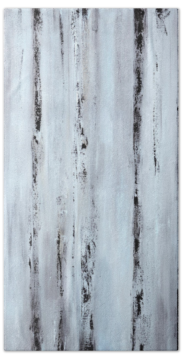Urban Bath Towel featuring the painting Pier Planks by Tamara Nelson