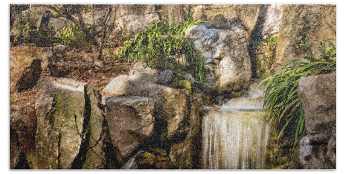 Duke Gardens Bath Towel featuring the photograph Pine Clouds Mountain Stream by Cynthia Wolfe