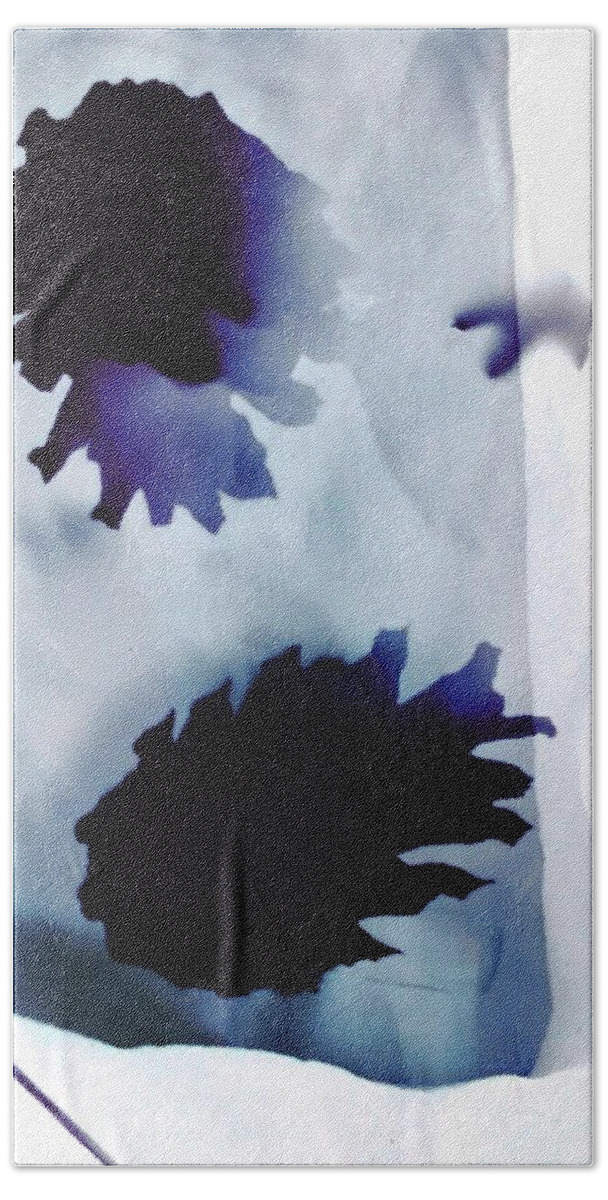 Photogram Hand Towel featuring the photograph Pine cones blue and white by Itsonlythemoon