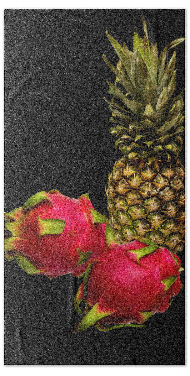 Dragon Fruit Hand Towel featuring the photograph Pineapple and Dragon Fruit by David French