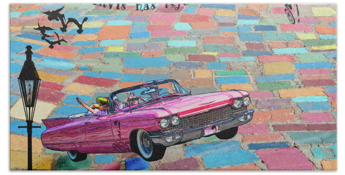 Cadillac Hand Towel featuring the photograph Pink Cadillac by Sandra Schiffner