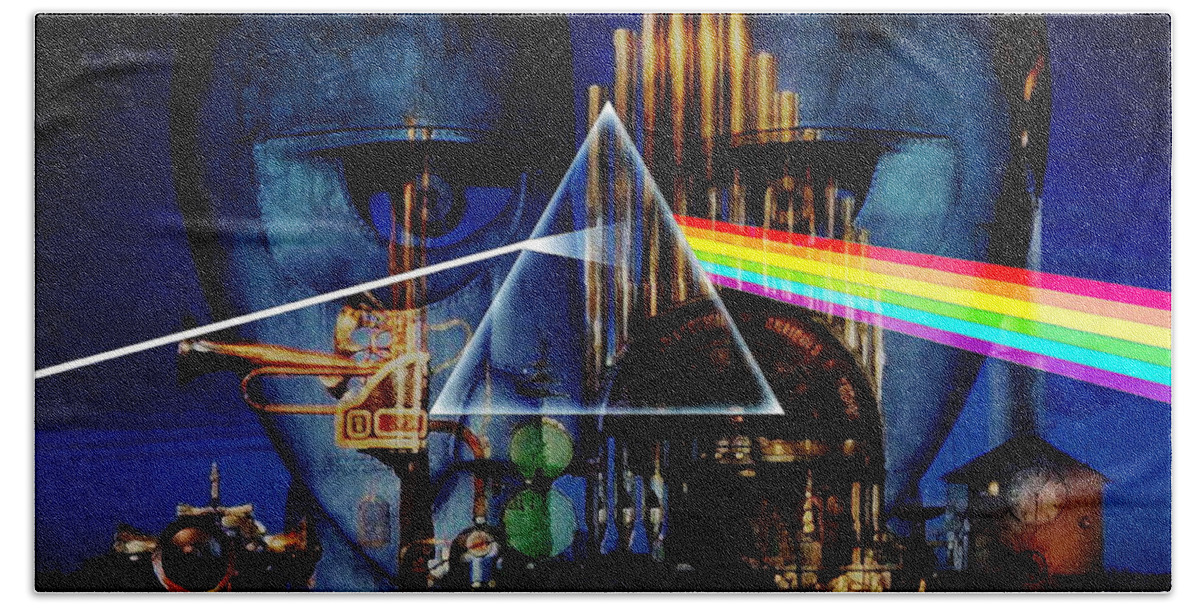 Pink Floyd Hand Towel featuring the digital art Pink Floyd Montage by P Donovan