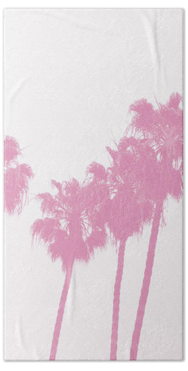 Palm Trees Bath Towel featuring the photograph Pink Palm Trees- Art by Linda Woods by Linda Woods