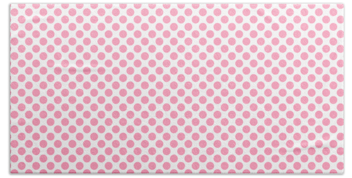 Pink Polka Dots Bath Towel featuring the digital art Pink Polka Dots by Leah McPhail