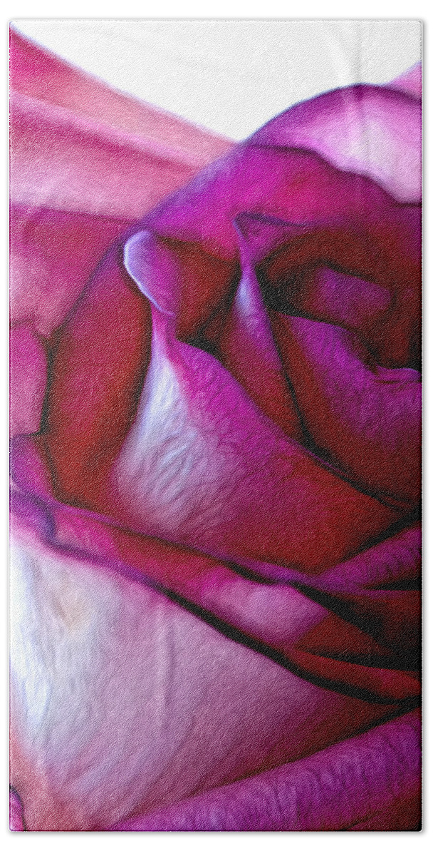 Rose Hand Towel featuring the photograph Pinked Rose Details by Bill and Linda Tiepelman