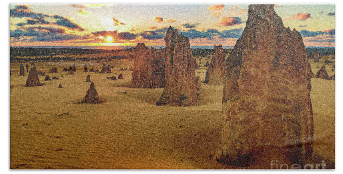 Geology Hand Towel featuring the photograph Pinnacles 8 by Werner Padarin