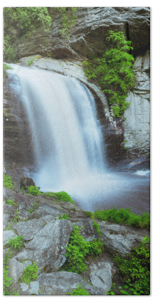 Appalachian Bath Towel featuring the photograph Pisgah National Forest Looking Glass Waterfall after rain by Ranjay Mitra