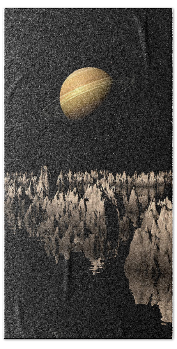 Saturn Bath Towel featuring the digital art Planet Saturn by Phil Perkins