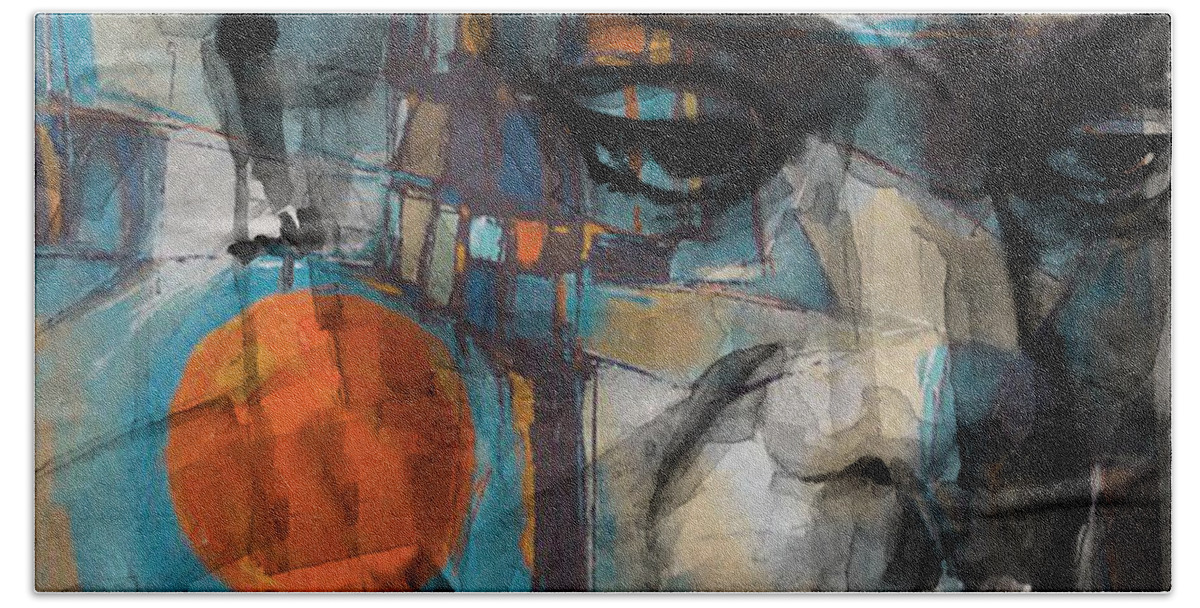 Nina Simone Bath Sheet featuring the mixed media Please Don't Let Me Be Misunderstood by Paul Lovering