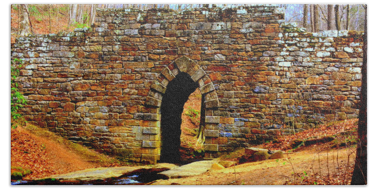 Poinsett Bridge A Bridge To The Past Bath Towel featuring the photograph Poinsett Bridge A Bridge To The Past by Lisa Wooten